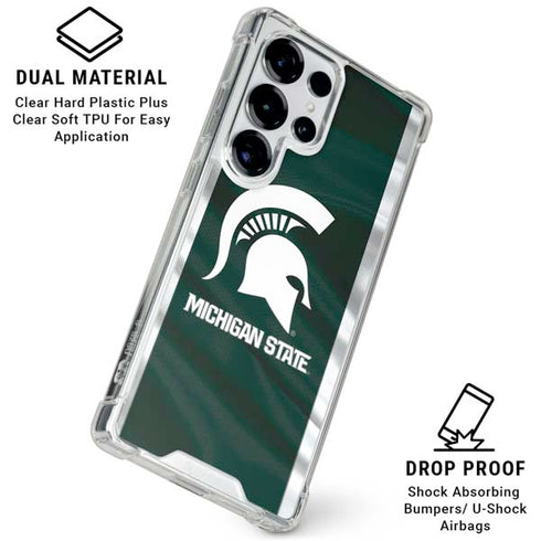 Michigan State University Away Grey Jersey Galaxy S25 Ultra Clear Case